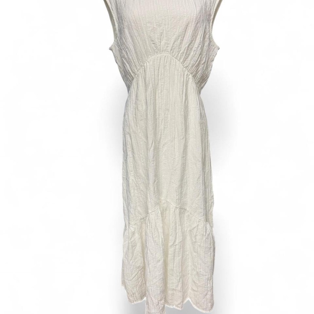 Nine West White Textured Sleeveless Maxi Dress –‎ Size L